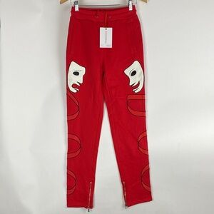 NWT Asaali Jean Co. Men's 1st Laugh Now Cry Later Sweatpants Red Size XS